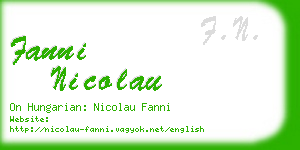 fanni nicolau business card